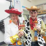 Student and Teacher dressed as Woody and Jessie from Toy Story